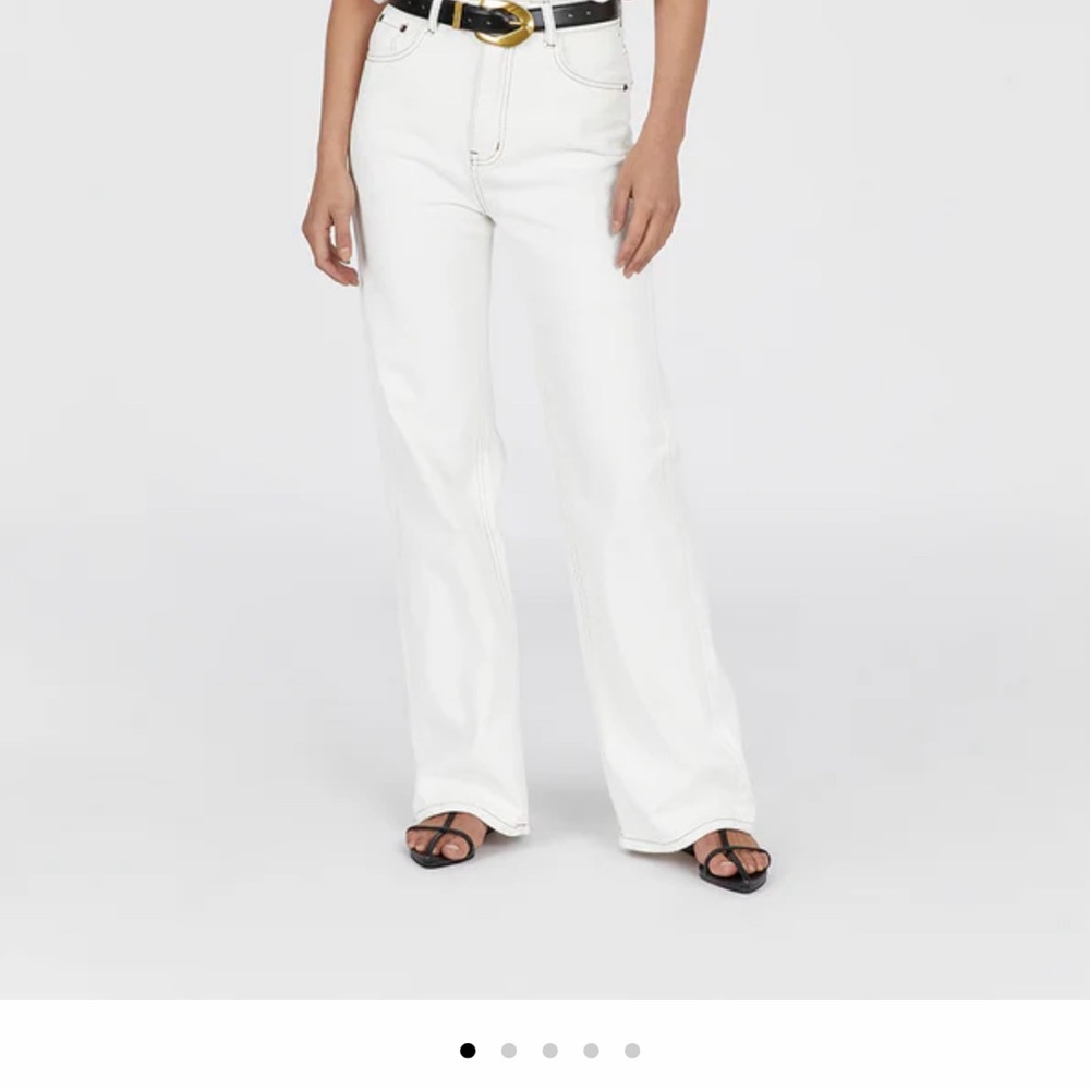 ALEXA OFF WHITE high rise STRAIGHT Jean